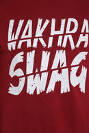 Men's Maroon Cotton Printed Round Neck Tees