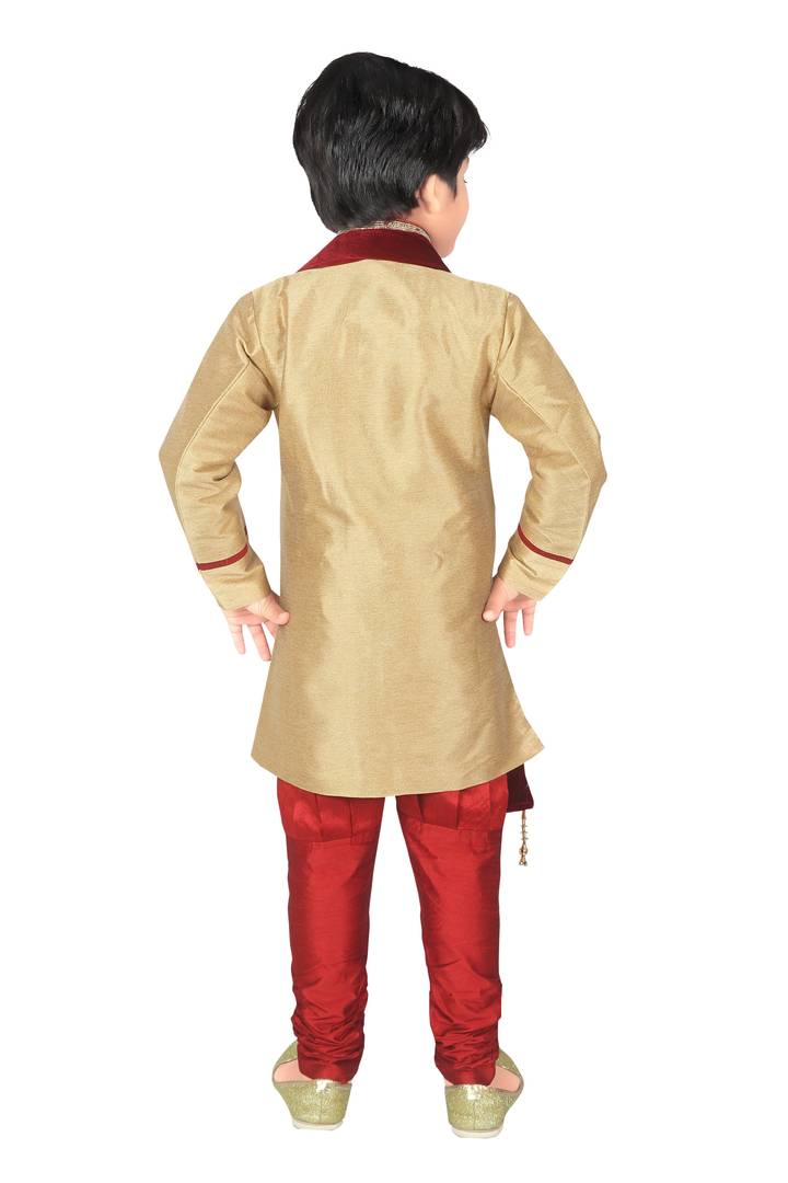 Elegant Cotton Blend Sherwani With Trouser And Dupaata Set