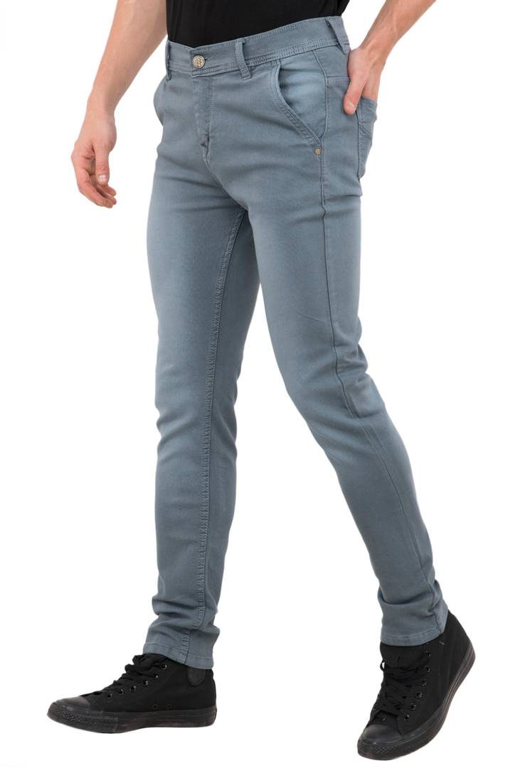 Elegant Grey Denim Slim Fit Men's Jean