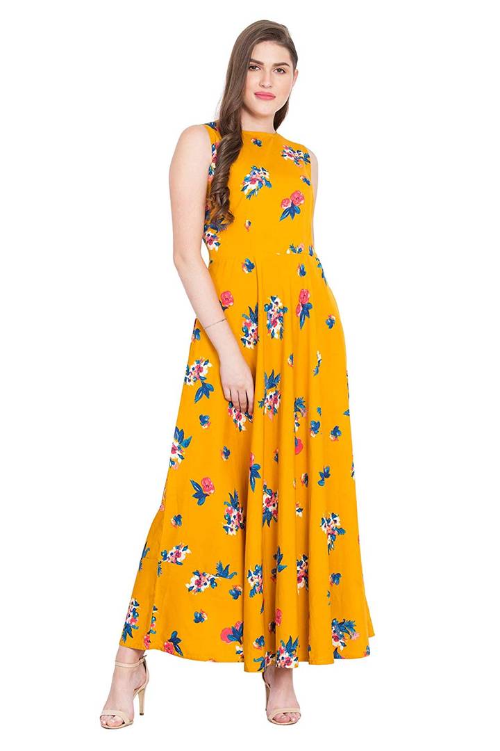 Crepe Maxi Length Dress For Women's