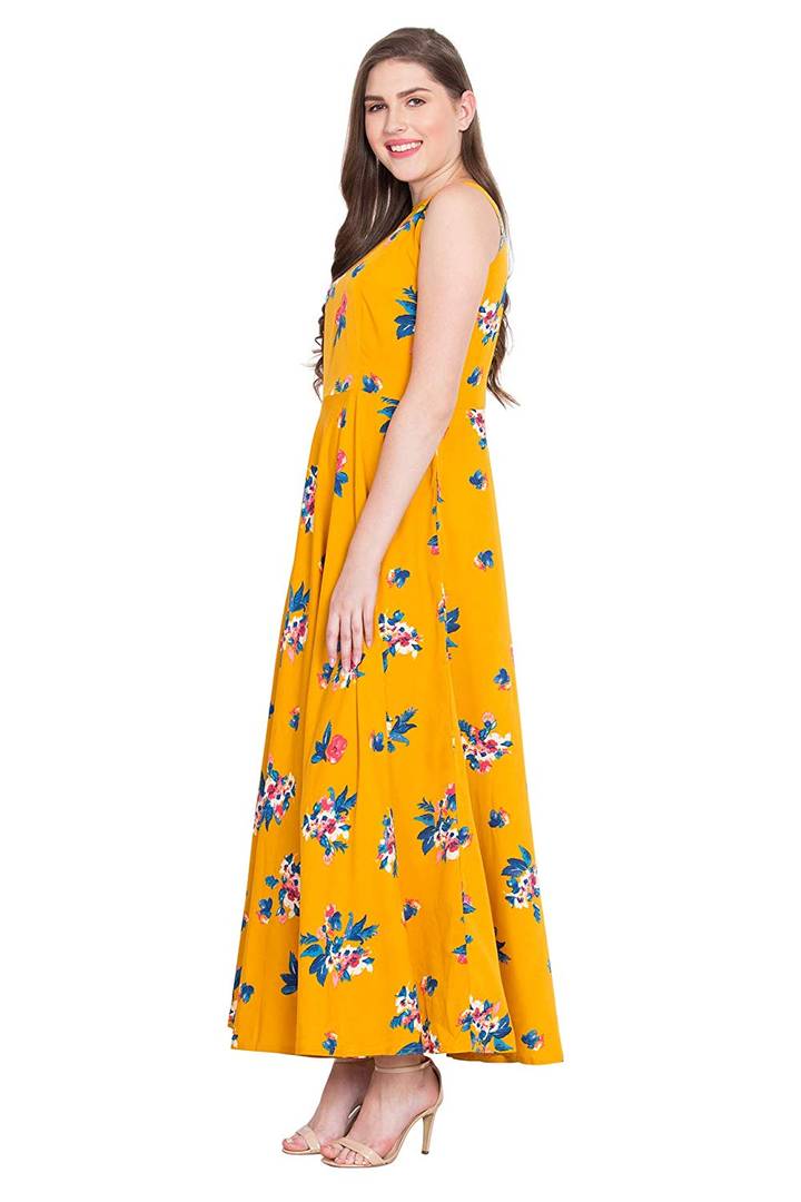 Crepe Maxi Length Dress For Women's