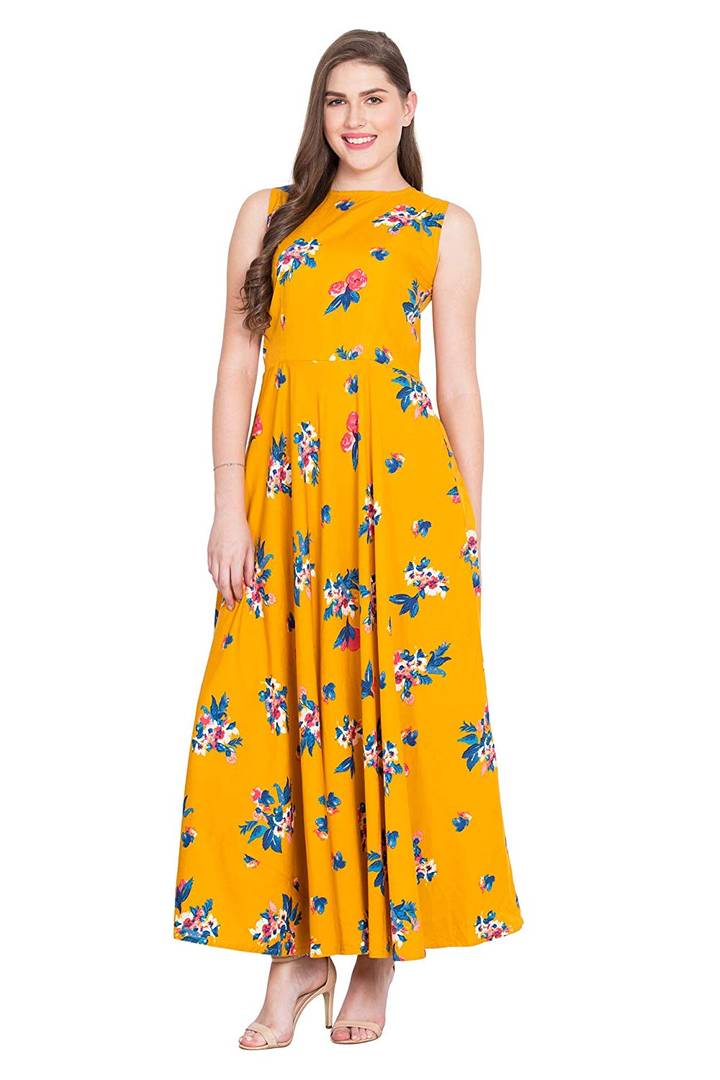 Crepe Maxi Length Dress For Women's