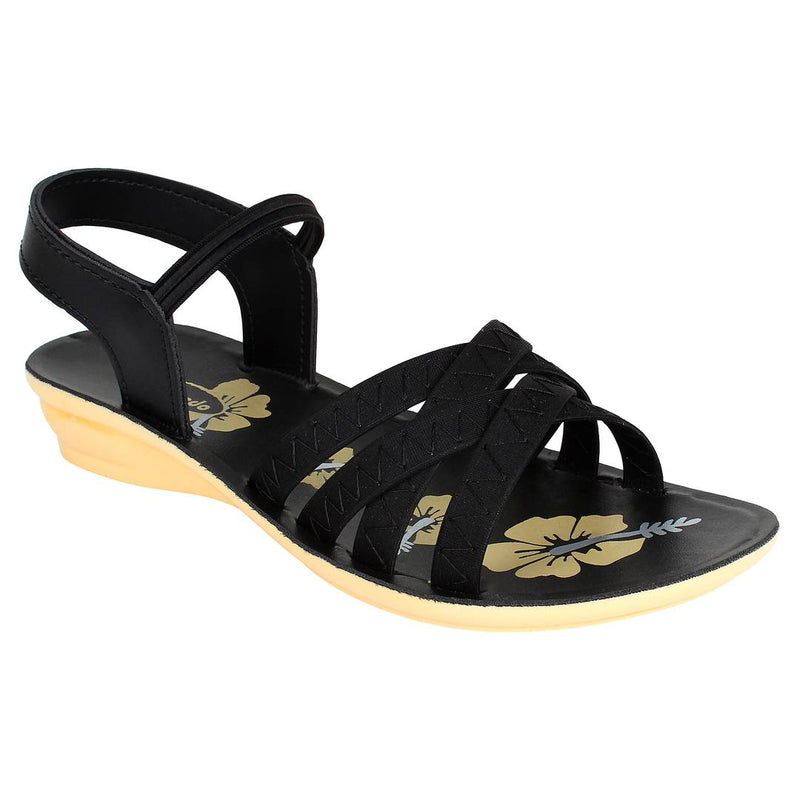 Women's Black Synthetic Sandal