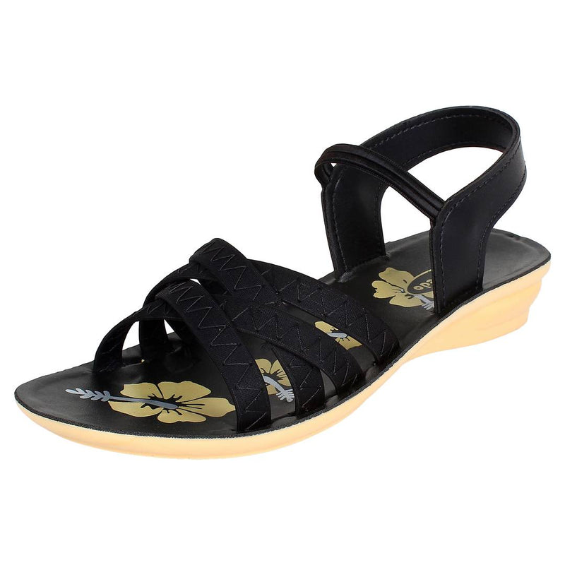 Women's Black Synthetic Sandal