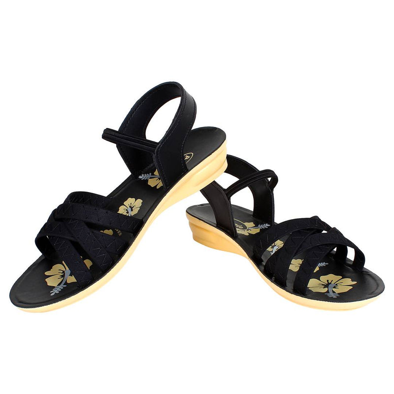 Women's Black Synthetic Sandal