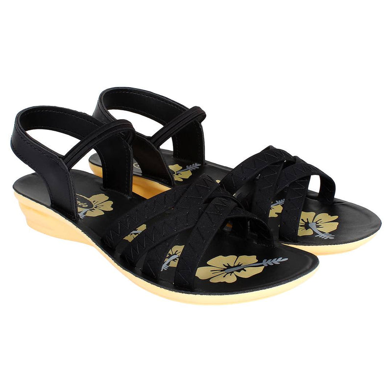 Women's Black Synthetic Sandal