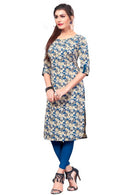 Women Multicolor Full Stitch Pathani Style Crep Kurti