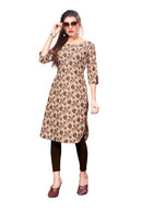 Multicolored Printed Straight Cut Pathani Style Crepe Kurta