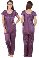 Women's Lace Work Satin Nightsuit