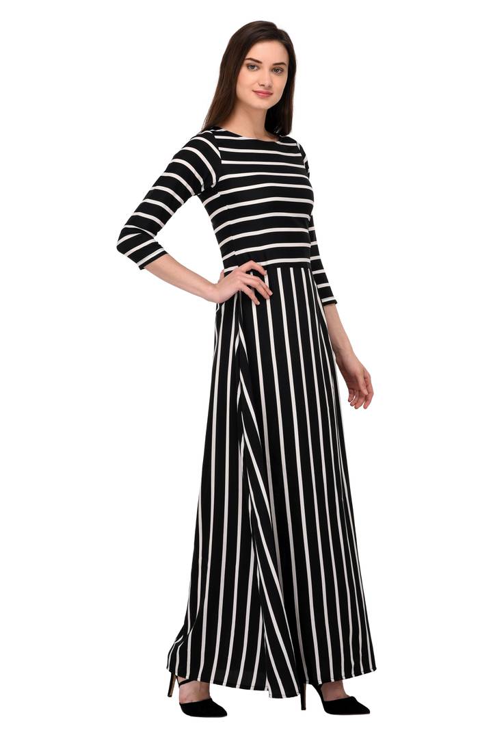 Women's Striped Crepe Dress