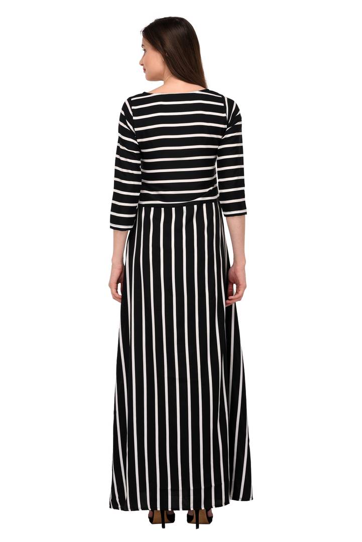 Women's Striped Crepe Dress