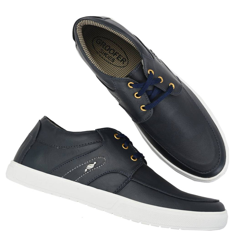 Trendy Black Lace-Up Casual Solid Shoes For Men's