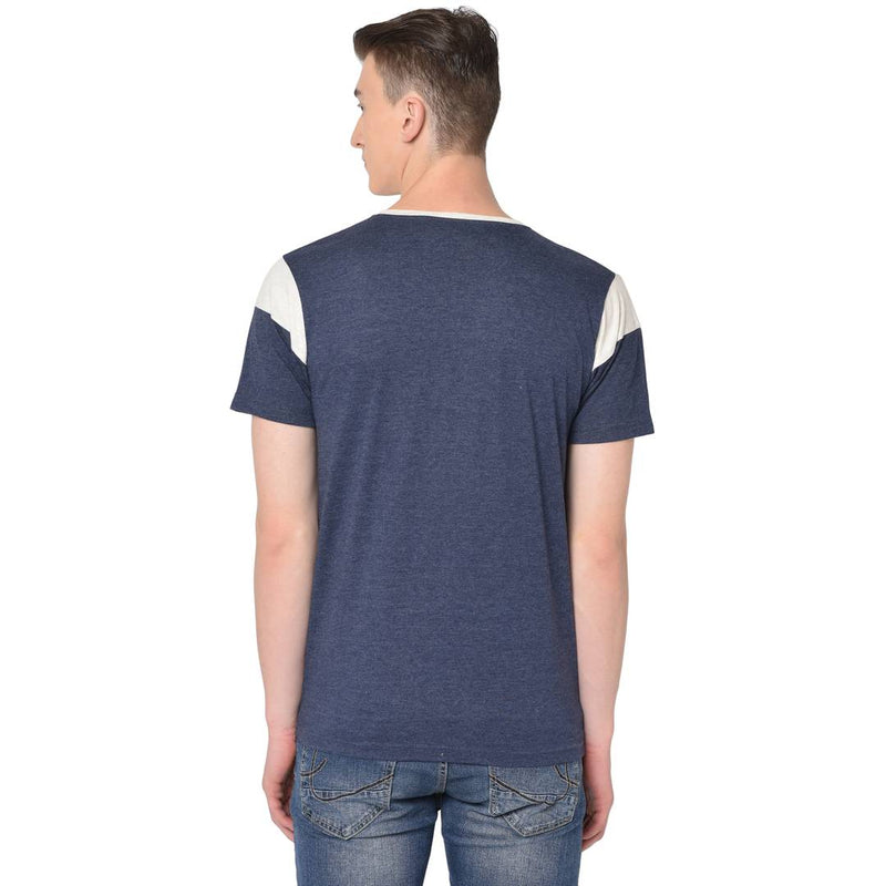 Men's Multicoloured Cotton Colourblocked V Neck Tees