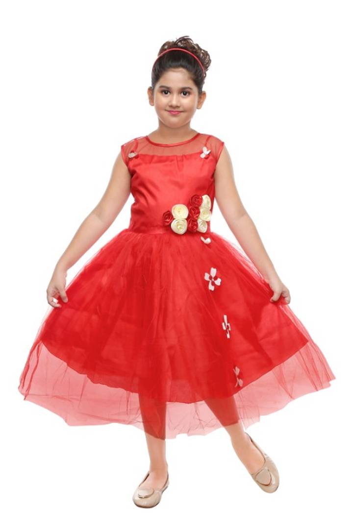 Cutie pie Kids Girls Rose Lower Designer Frock