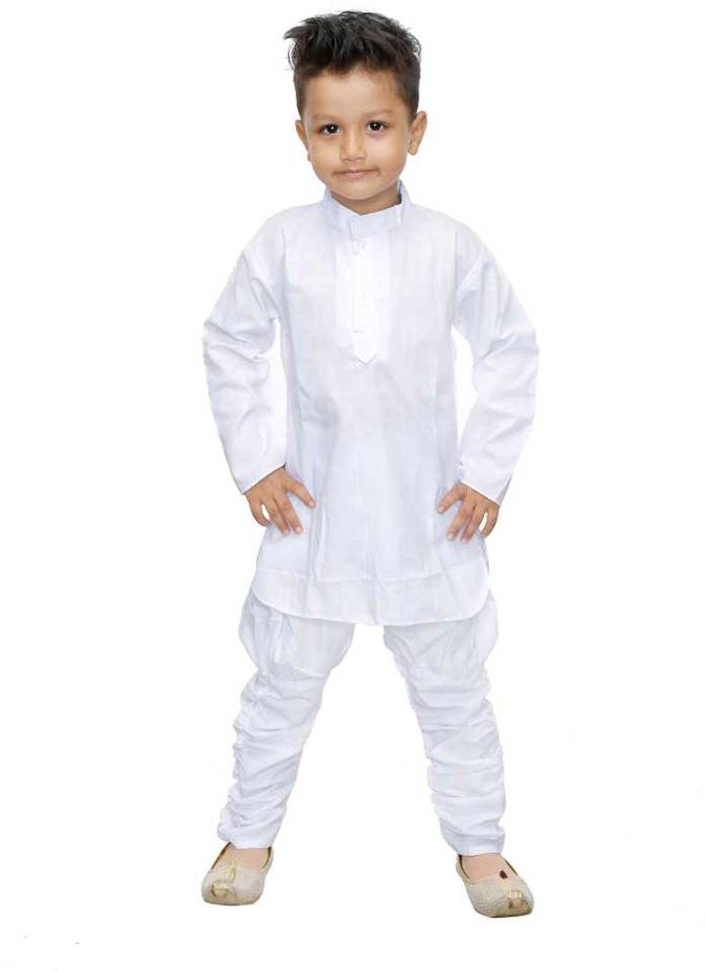 White Kurta Pyjama With Black Waistcoat