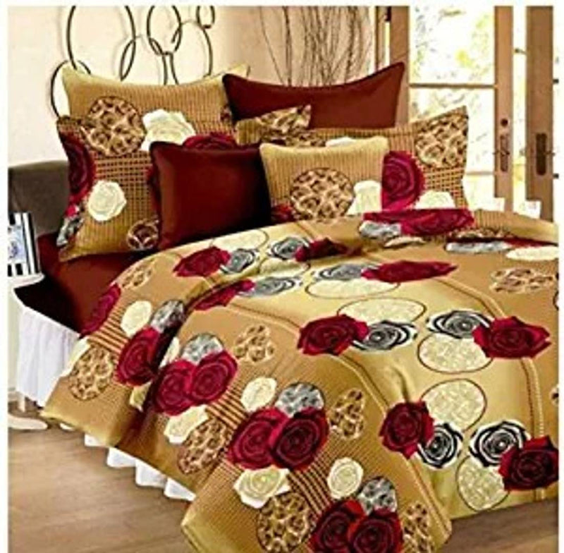 Polycotton Double Bed Bedsheet with 2 Pillow Cover