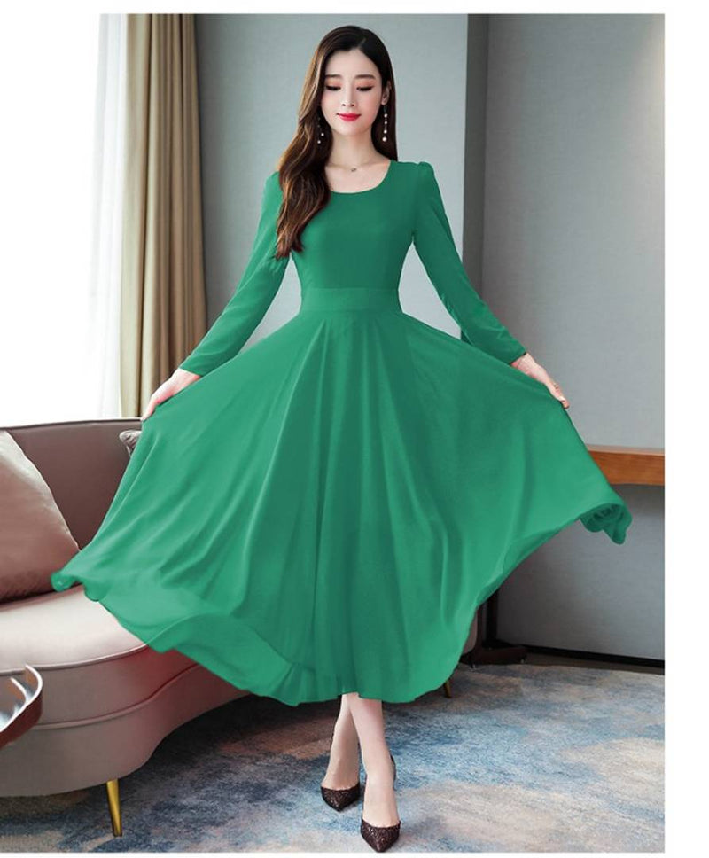 RAMA GREEN LONG DRESS RWD-01046