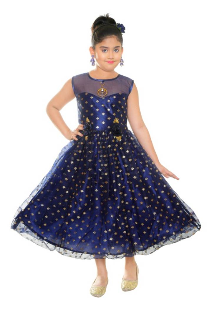 Cutie Pie Kids Girls Festive/Party Wear Western Designer Maxi Dress