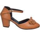 Tan Women Beige Heels Sandal