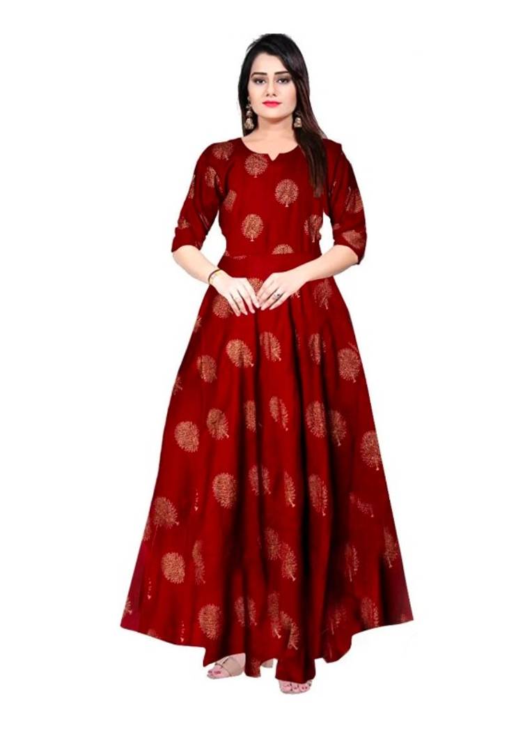 Alluring Rayon Ethnic Gown For Women's