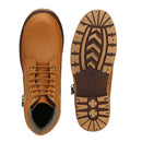 Men's Tan Brown Leatherette  Lace-Up Casual Long Boots