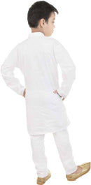 Boys Festive Party Formal Kurta & Pyjama Set (White Pack Of 1)