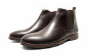 Stunning Brown Synthetic Leather Solid Heeled Boots For Men
