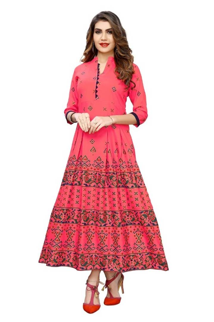 Stylish Rayon Printed Gown