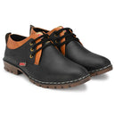 Men's Stylish and Trendy Black Solid Synthetic Leather Casual Derbys