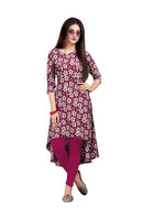 Women's Crepe Knee Length Up-Down Tunic  Dress
