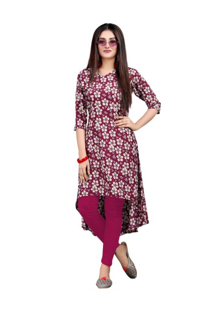 Women's Crepe Knee Length Up-Down Tunic  Dress