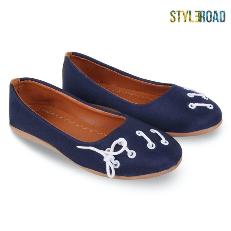 StyleRoad Comfortable & Fashionable Women's Blue Self Design Synthetic Fancy Bellies