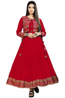 Foil Printed Anrakali Gown With Jacket