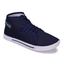 Men's Stylish and Trendy Blue Solid Canvas Casual Sneakers