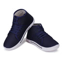 Men's Stylish and Trendy Blue Solid Canvas Casual Sneakers