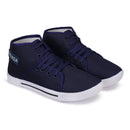 Men's Stylish and Trendy Blue Solid Canvas Casual Sneakers