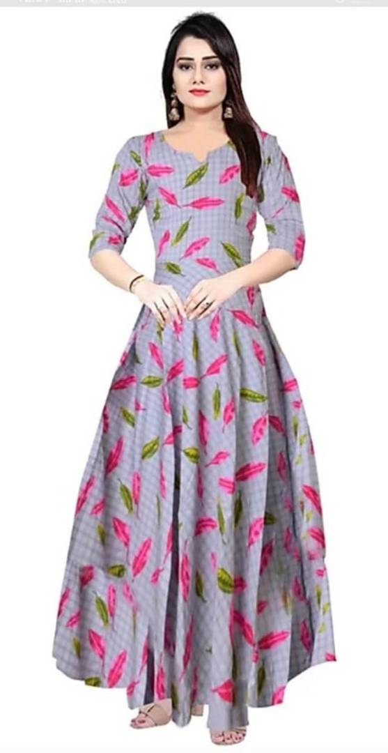 Beautiful Rayon Stitched Ethnic Gown for Girls and Women