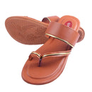 Women's Trendy Tan Fabric T-Strap Sandals