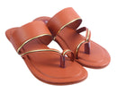 Women's Trendy Tan Fabric T-Strap Sandals