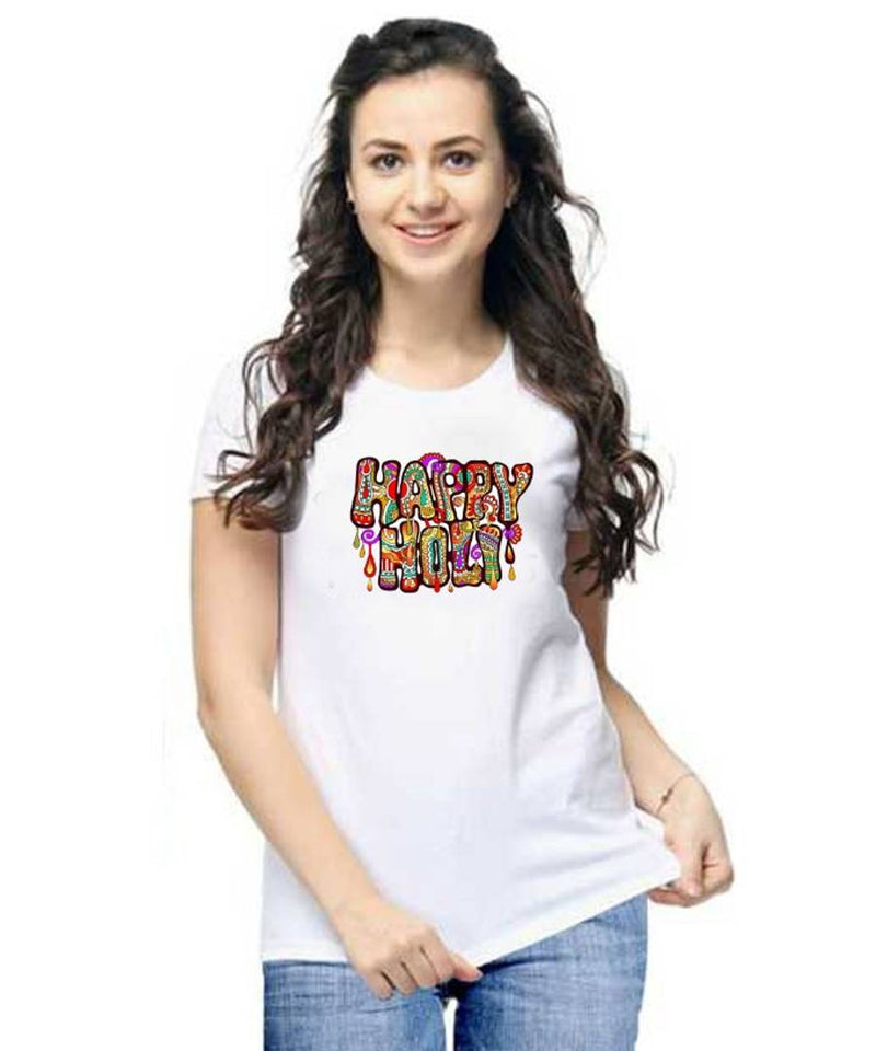 Women's Round Neck Holi T-Shirt