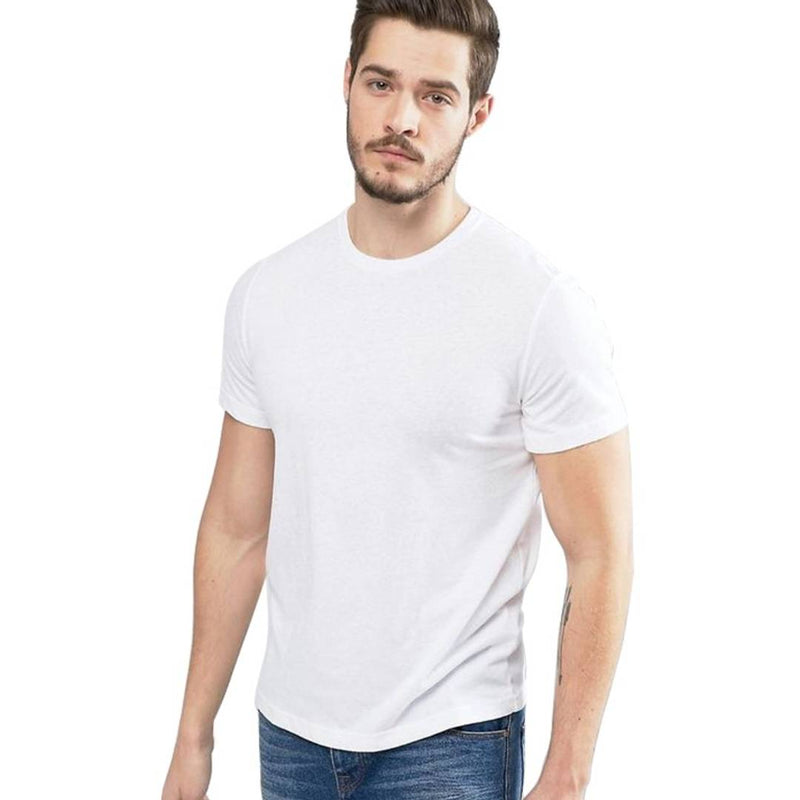 Plain White Polyester Round Neck T-Shirt