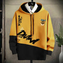 Mustard Printed Sweatshirt With Hood