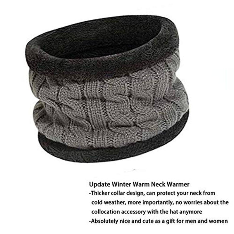 Snow Proof Inside Fur Wool Unisex Beanie Cap with Neck Warmer  Winter Hat for Men & Women (Multi Color)