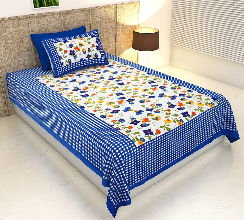 Cotton Single Bedsheet with 1 Pillowcover (60*90 Inch)