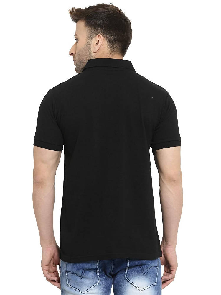 Men's Pure cotton Black polo T-shirts