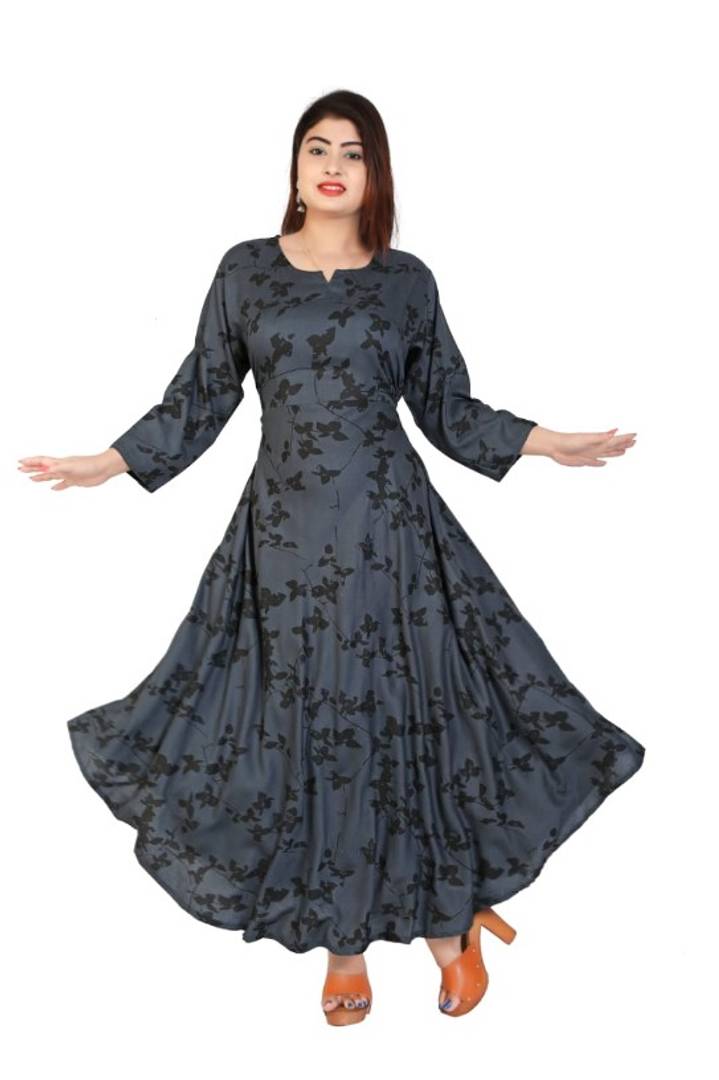 Stylish Rayon Printed Gown