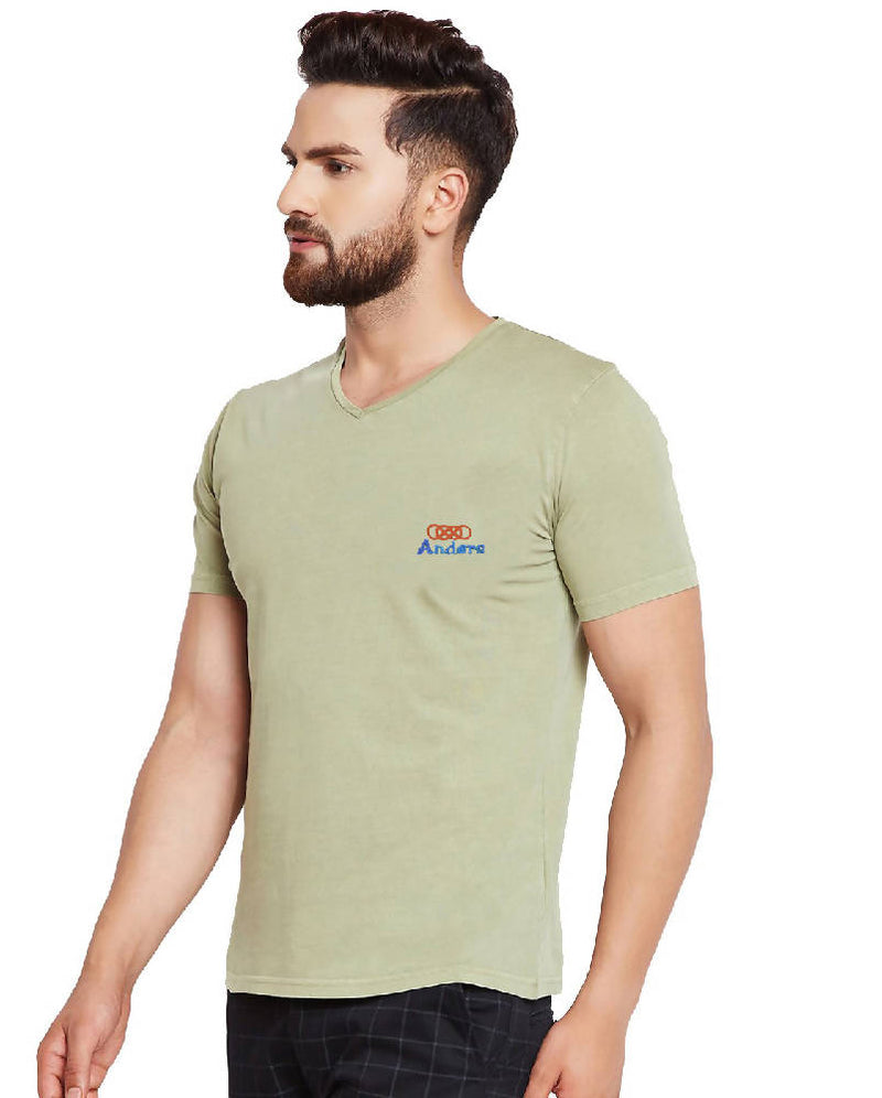 Boys and Men's V-Neck Pure Cotton T-shirts