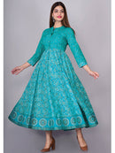 Sky Blue Printed Anarkali Dress