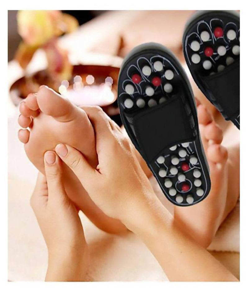 Acupressure Massage Slippers |Magnetic Therapy and Reflexology I Natural Leg Foot Massager | Stress & Pain Relief Slides Slippers