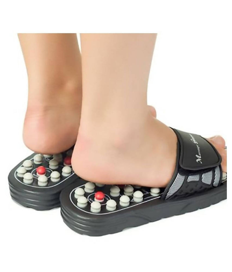 Acupressure Massage Slipper Massager (Black) (foot size-8)